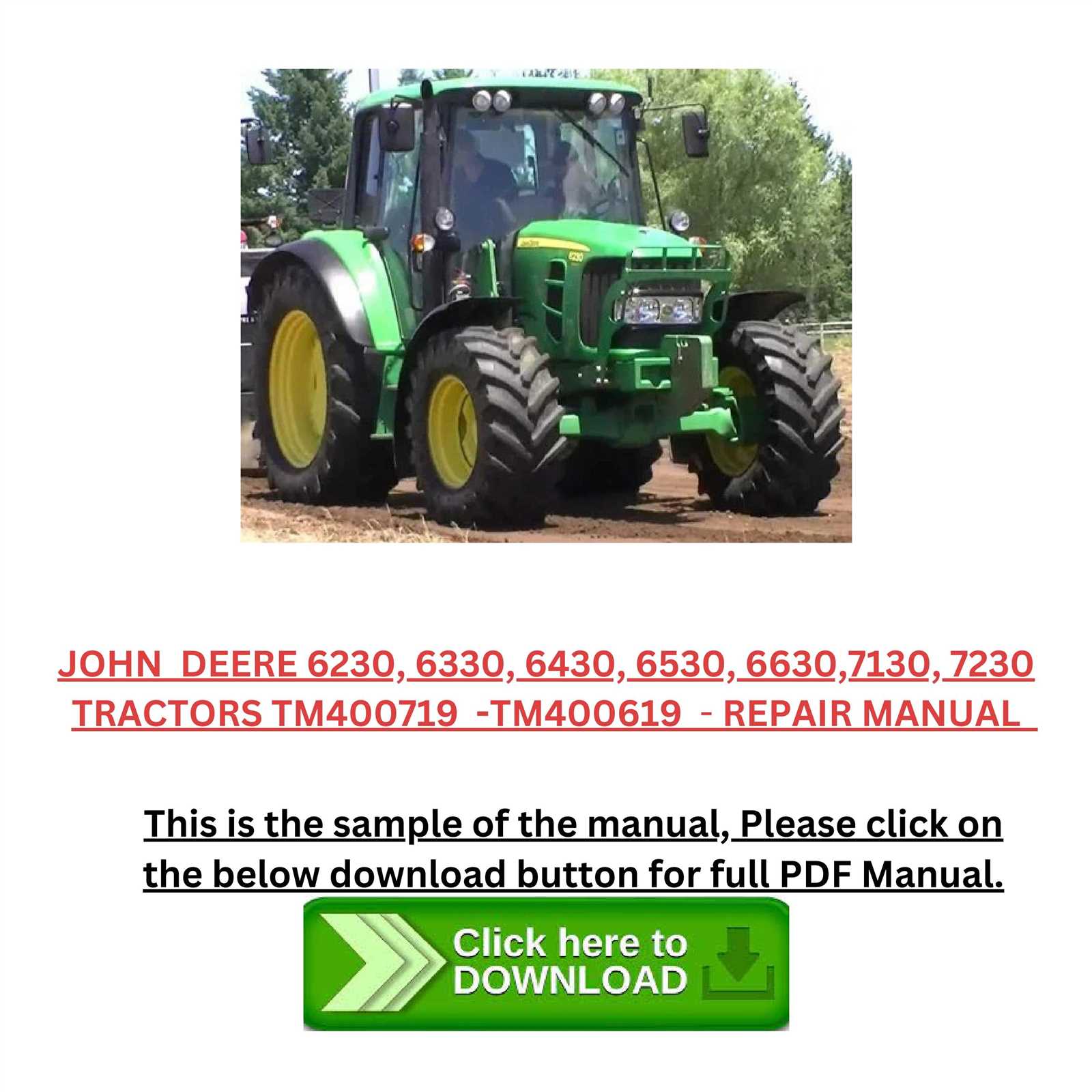 john deere 6430 repair manual