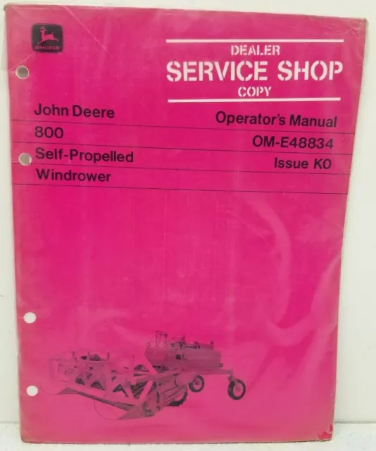 john deere 800 swather repair manual