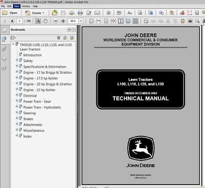 john deere l110 repair manual
