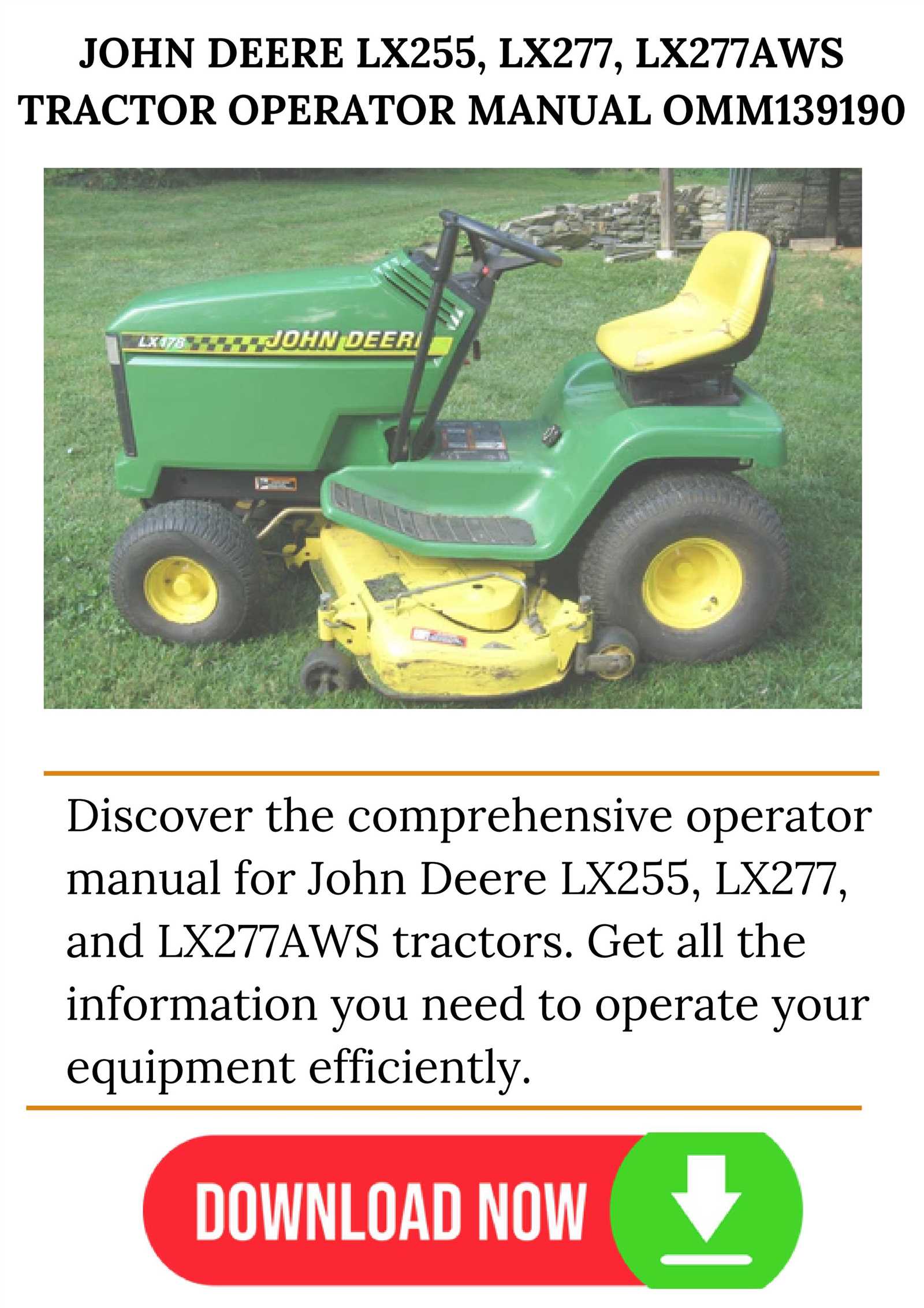 john deere lx277 repair manual