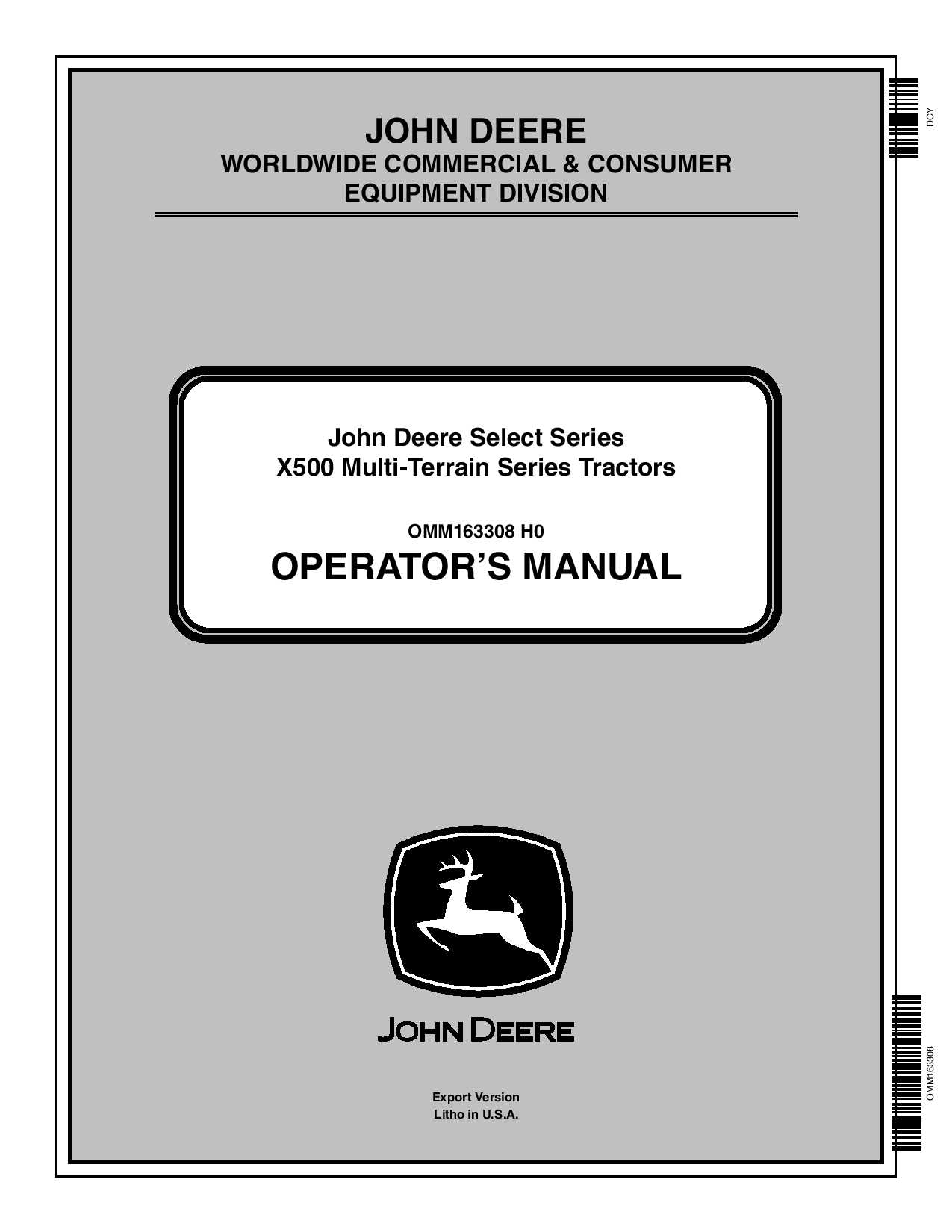 john deere x500 repair manual