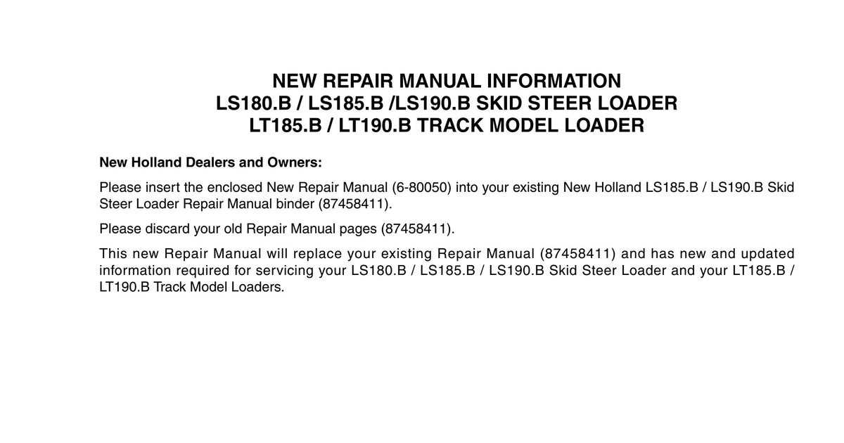 new holland ls190 repair manual