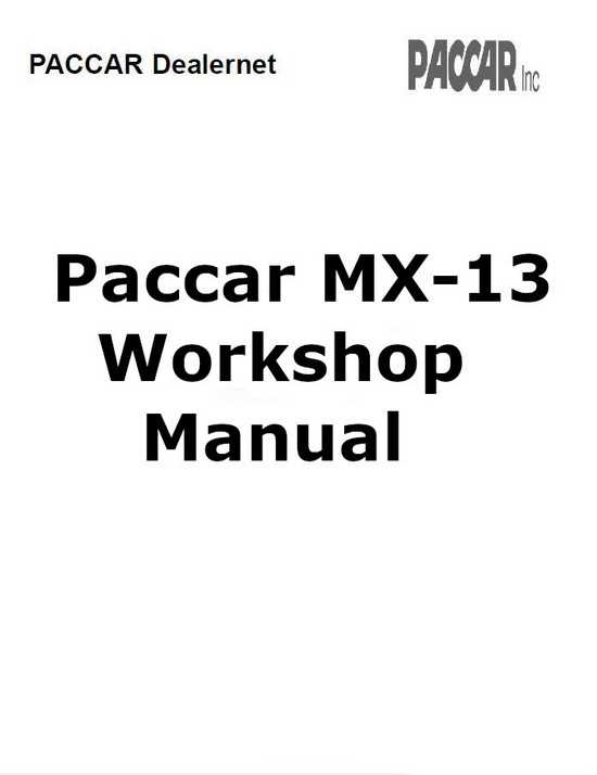 paccar mx 13 engine repair manual