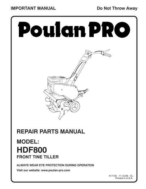 poulan pro repair manual