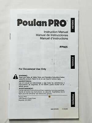 poulan pro repair manual