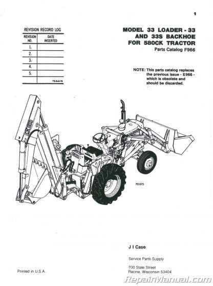 repair manual case 580 backhoe parts diagram