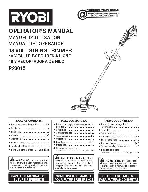 ryobi string trimmer repair manual