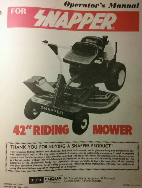 snapper mower repair manual