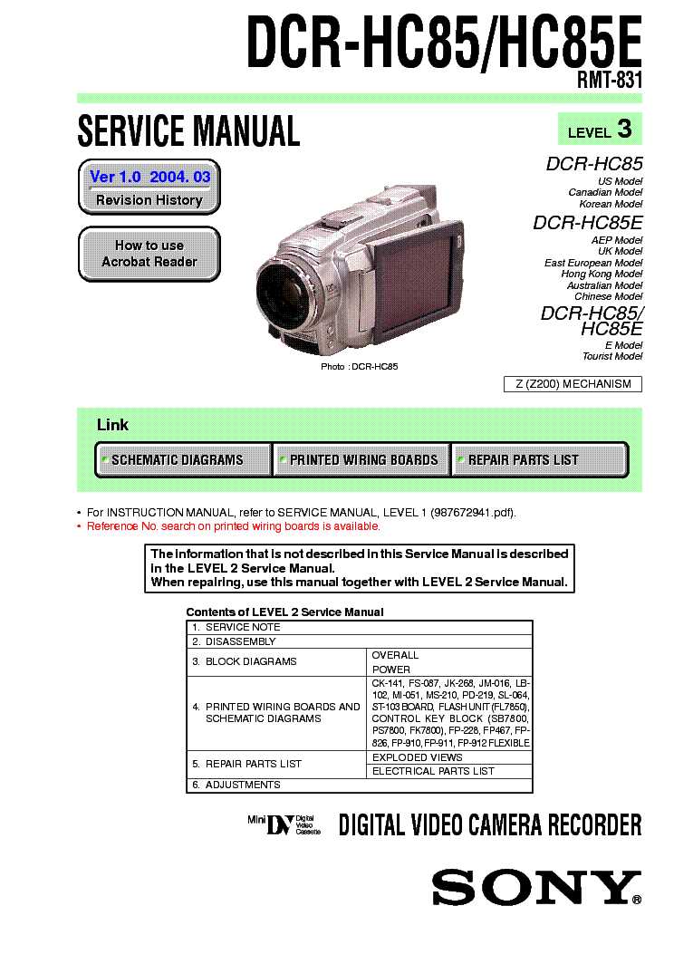 sony handycam repair manual