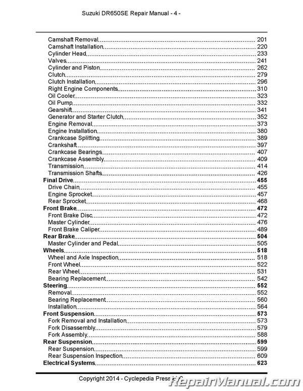 suzuki dr650 repair manual