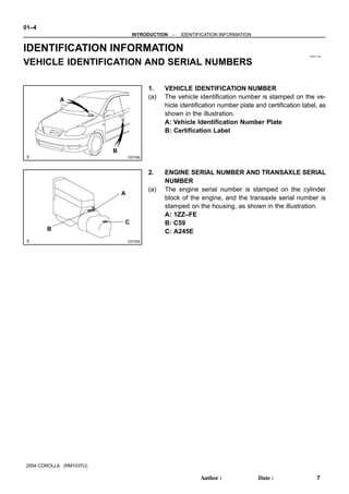 toyota corolla repair manual 2005