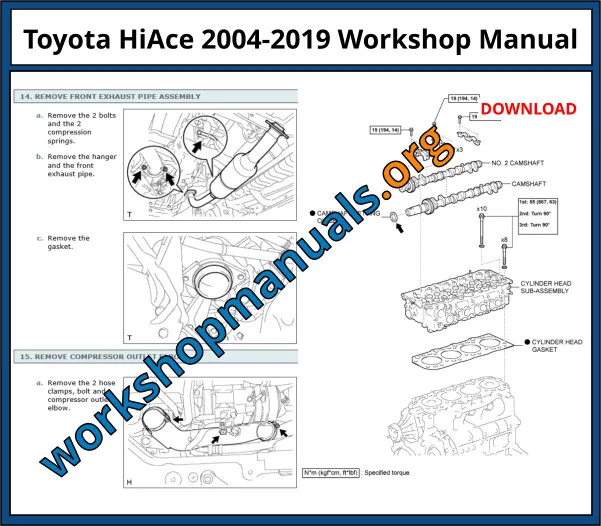 toyota hiace workshop repair manual 1989 to 2012