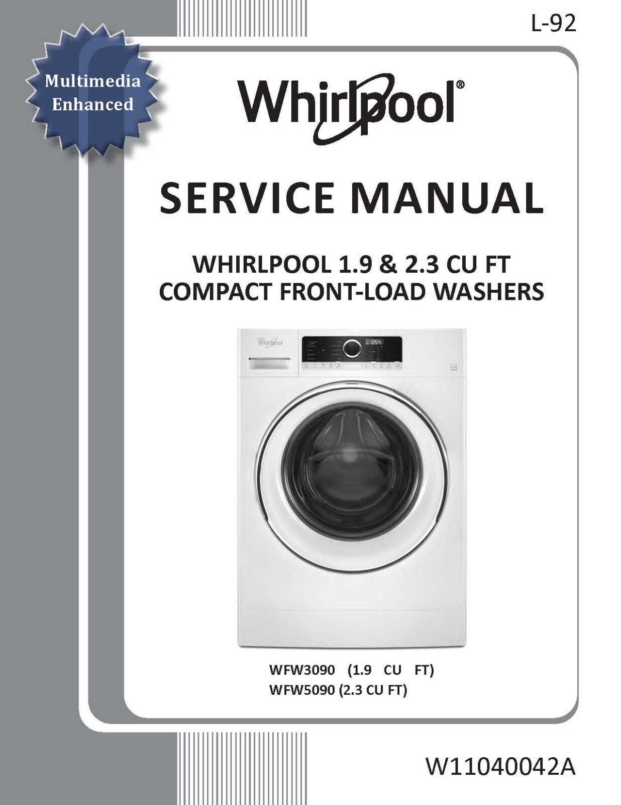 whirlpool front load washer repair manual