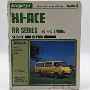 toyota hiace workshop repair manual 1989 to 2012