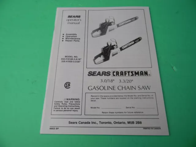 craftsman chainsaw repair manual