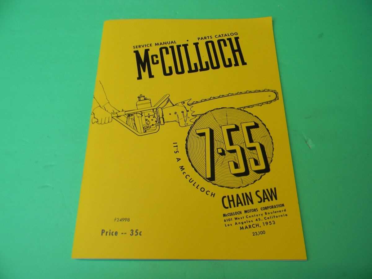 mcculloch chainsaw repair manual