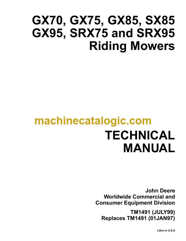 john deere gx75 repair manual