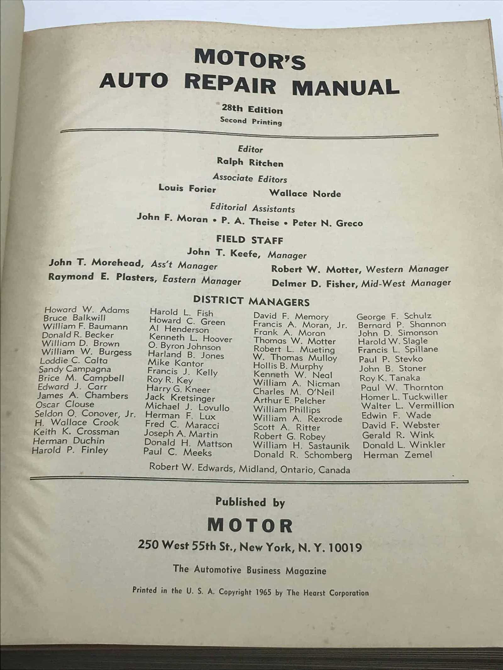 automotive repair manuals book