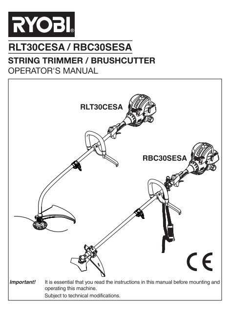 ryobi string trimmer repair manual