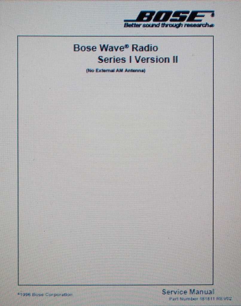 bose wave radio repair manual