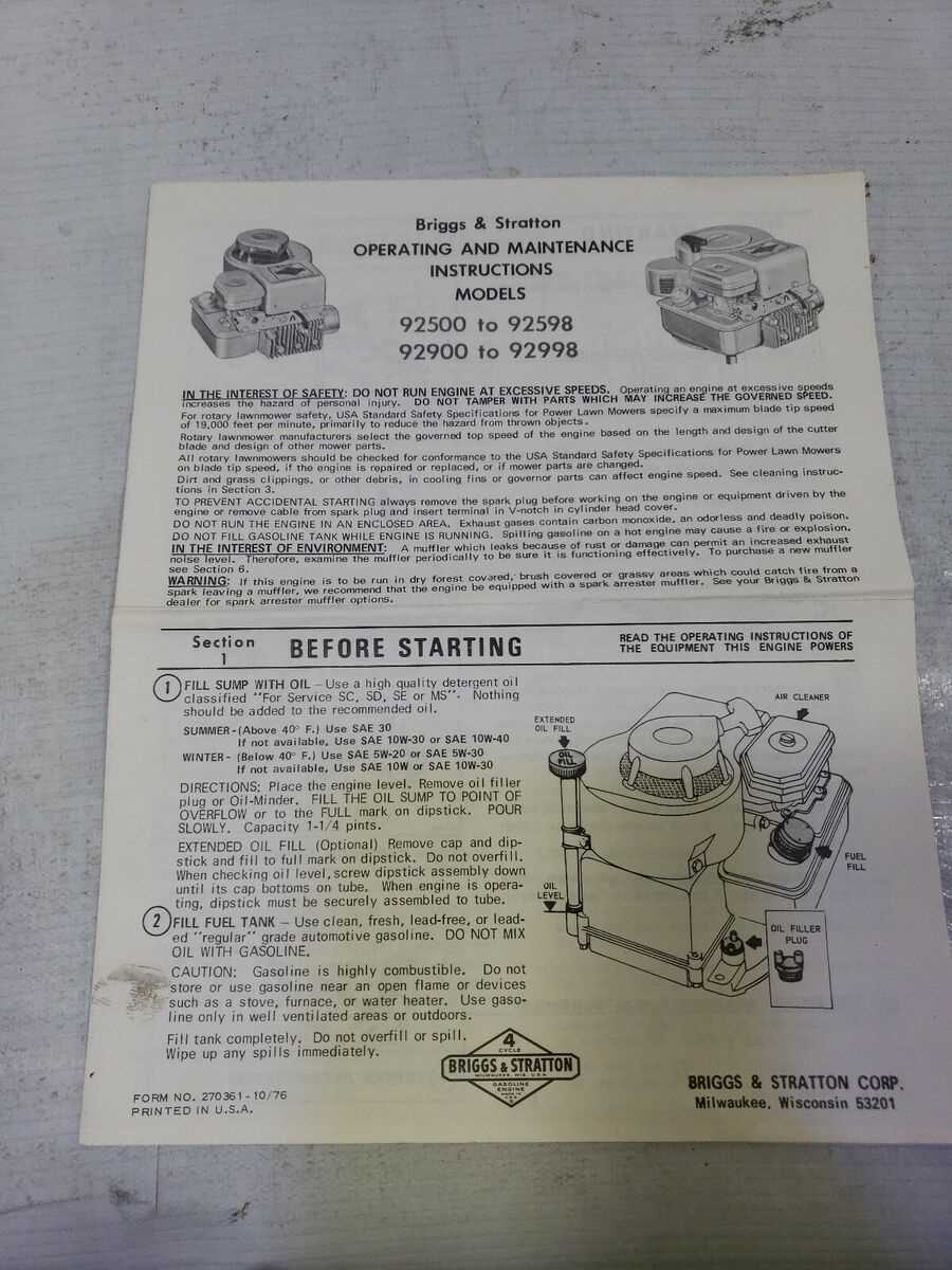 briggs and stratton 12.5 hp engine repair manual