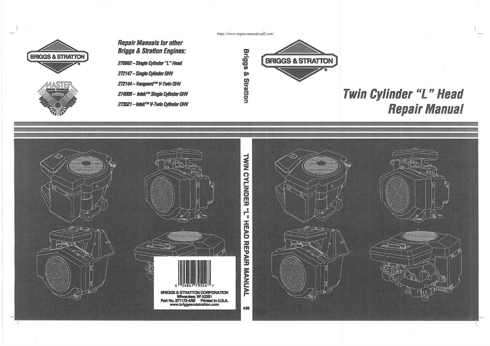 briggs and stratton intek v twin repair manual