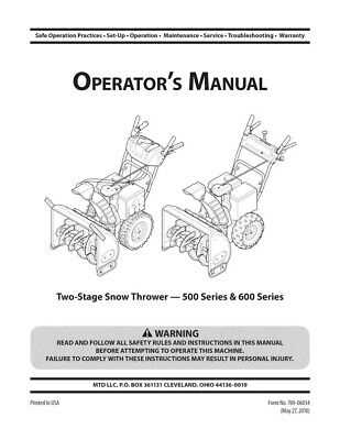 mtd snowblower repair manual