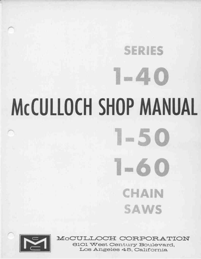 mcculloch chainsaw repair manual