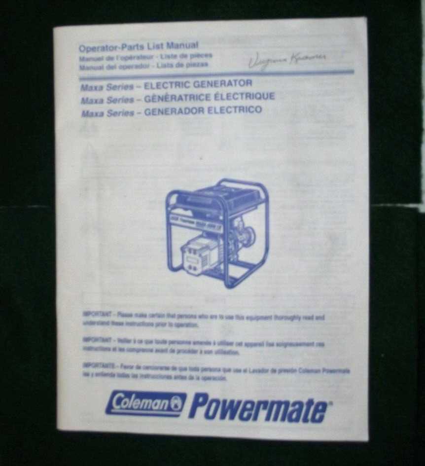 coleman powermate 6250 repair manual