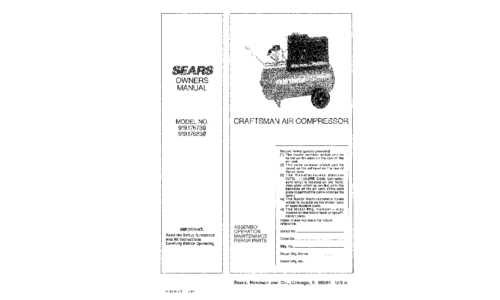 craftsman air compressor repair manual