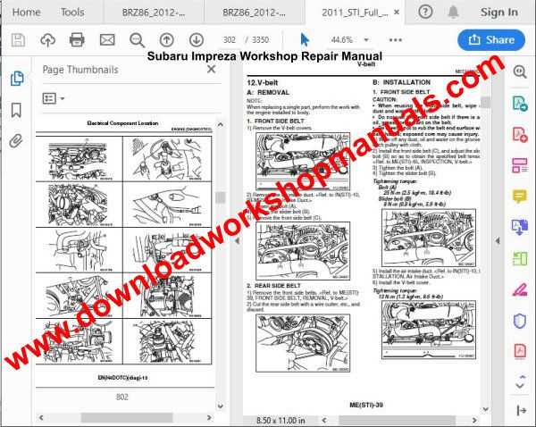 2012 subaru impreza repair manual