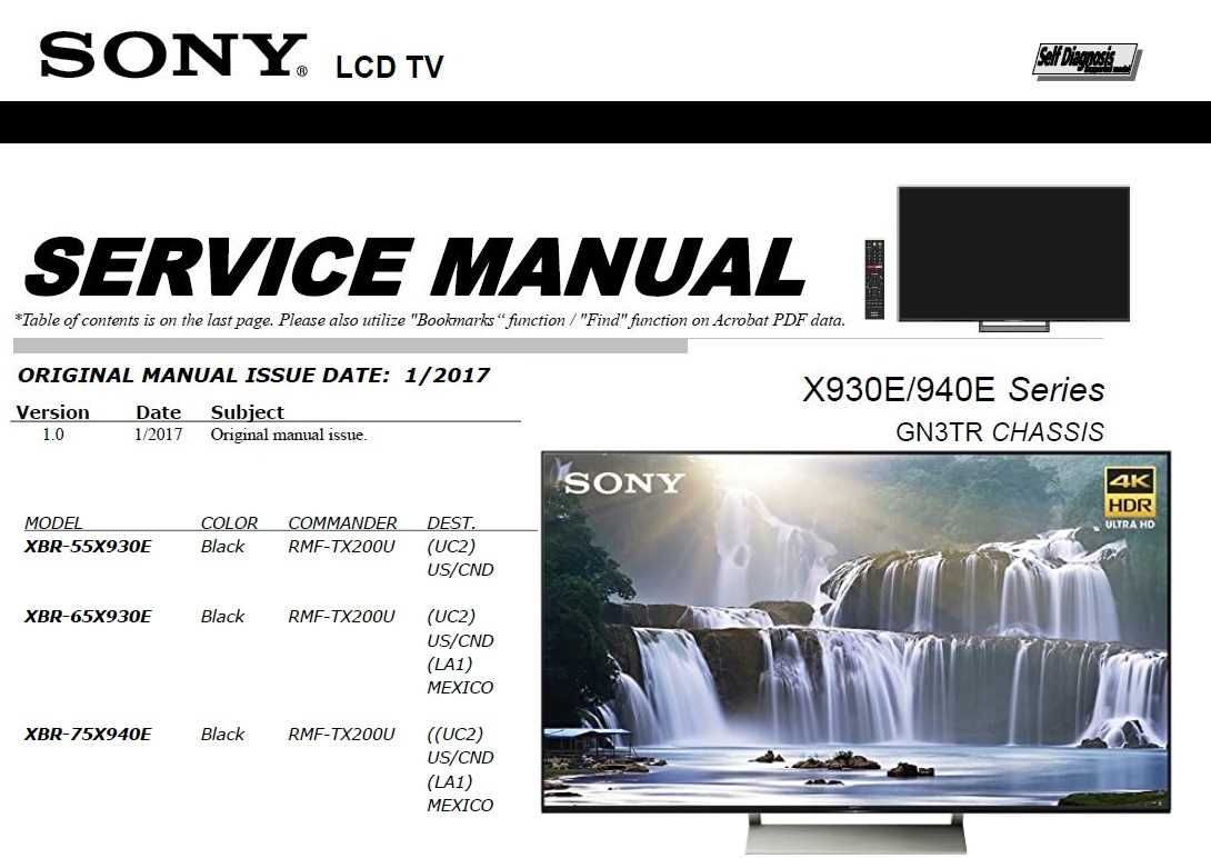 sony bravia tv repair manual