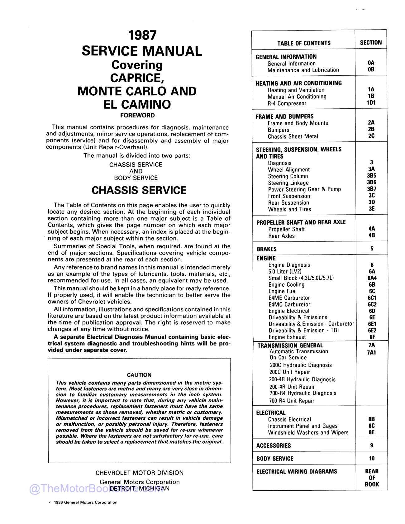 el camino repair manual