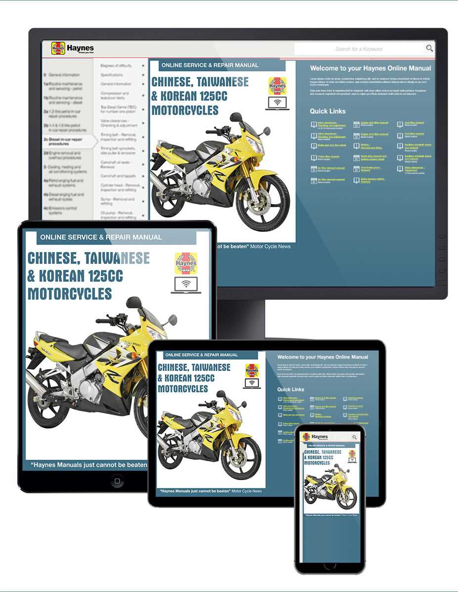 free chinese 125 motorcycles service and repair manual