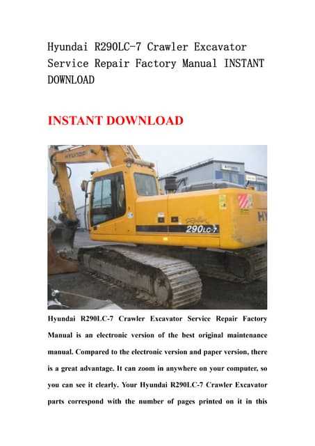 hyundai excavator repair manual