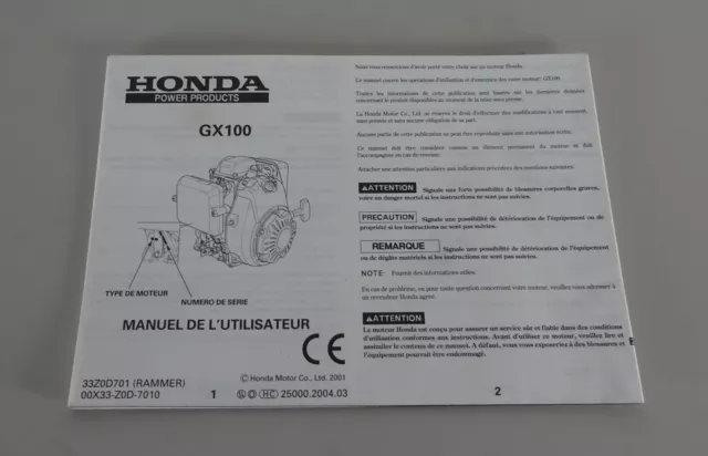 honda gx100 repair manual