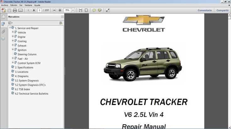 chevy tracker repair manual