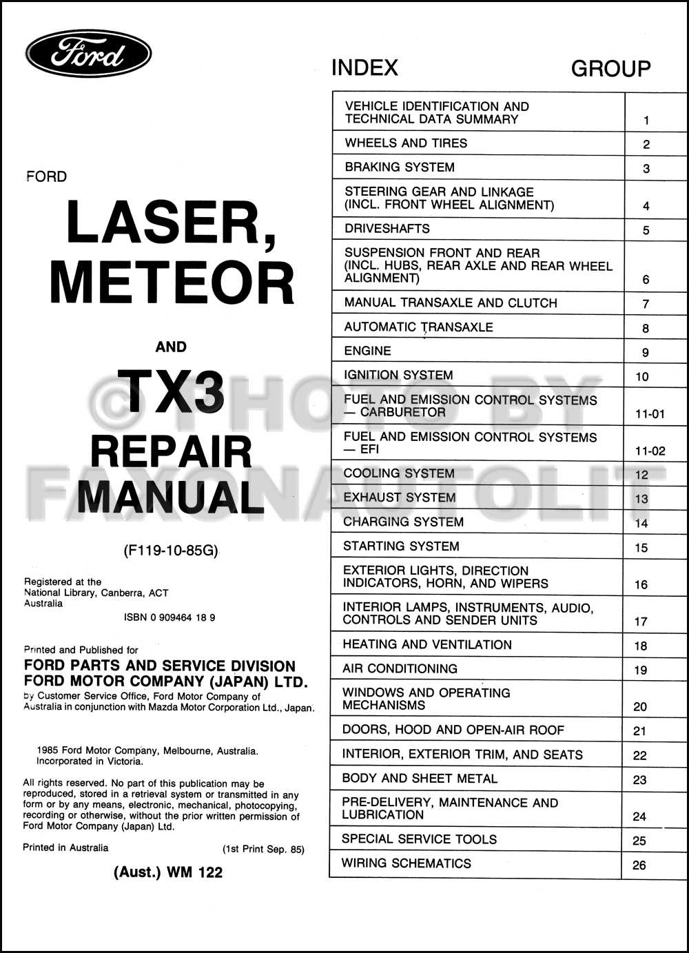 ford ranger t6 repair manual