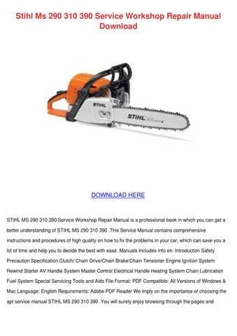 stihl ms 391 repair manual