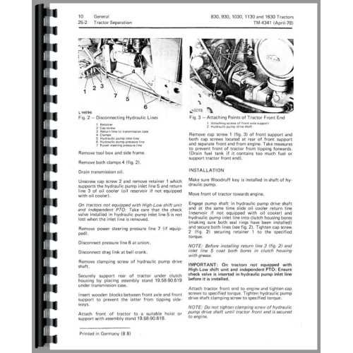 john deere 800 swather repair manual