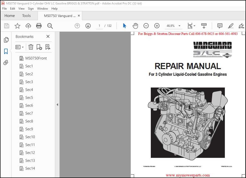 vanguard engine repair manual