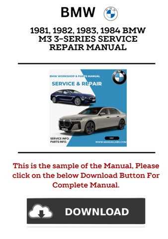 bmw e30 m3 repair manual