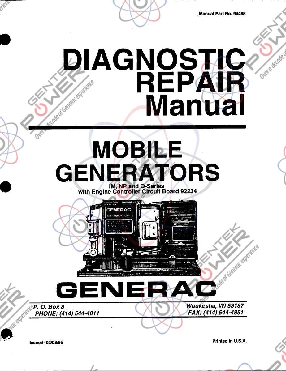 generac diagnostic repair manual