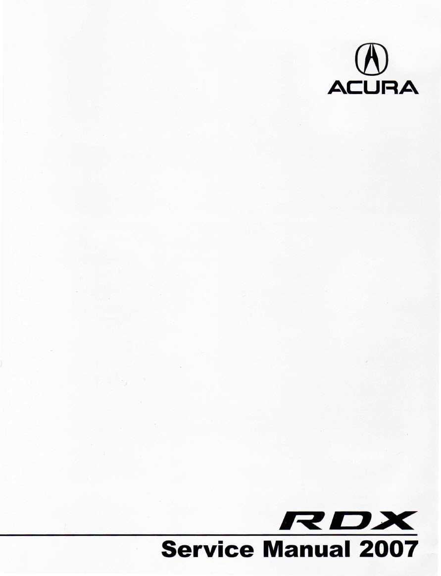 acura rdx repair manual