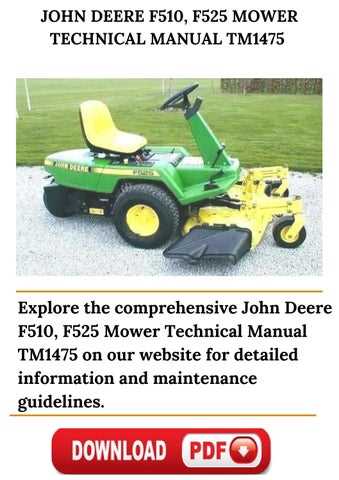 john deere f525 repair manual