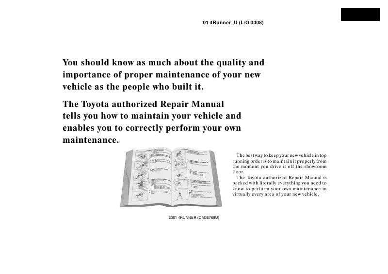 2001 toyota 4runner repair manual