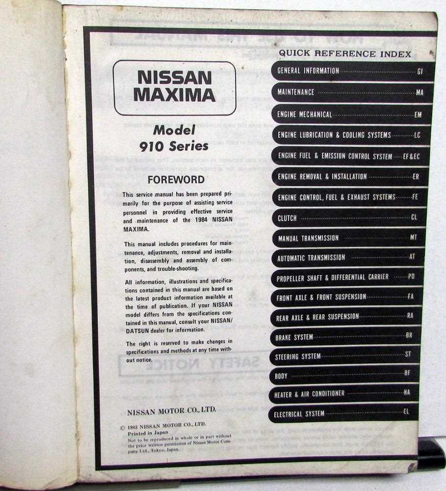 2006 nissan maxima repair manual