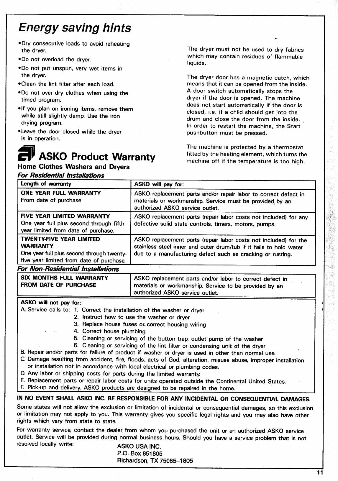 asko washer repair manual