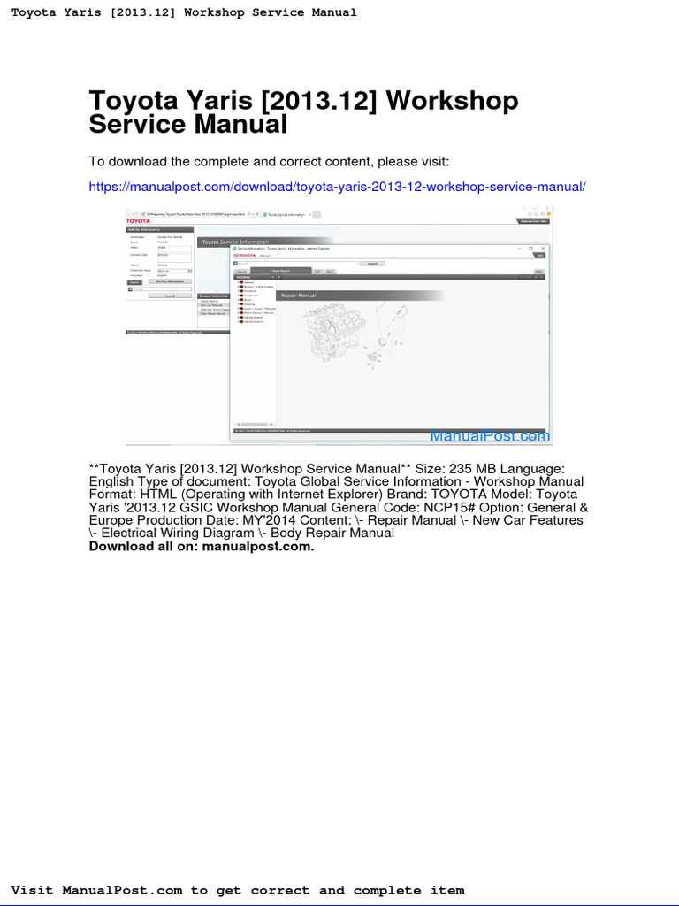 toyota service information and repair manuals