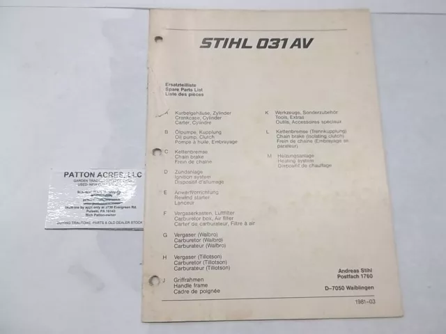 stihl 031 av repair manual